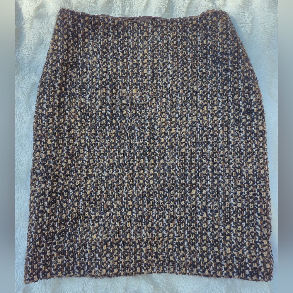 Moschino Brown‎ and Black Tweed Pencil Skirt